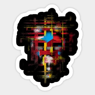 cyborg face - abstract Sticker